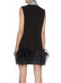 Back View - Click To Enlarge - 16ARLINGTON - Sequin collar feather hem sleeveless mini dress