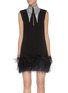 Main View - Click To Enlarge - 16ARLINGTON - Sequin collar feather hem sleeveless mini dress