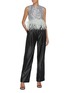 Figure View - Click To Enlarge - 16ARLINGTON - Feather hem sequin cropped tank top