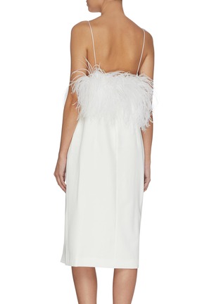 Back View - Click To Enlarge - 16ARLINGTON - Feather trim sleeveless dress