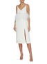Figure View - Click To Enlarge - 16ARLINGTON - Feather trim sleeveless dress