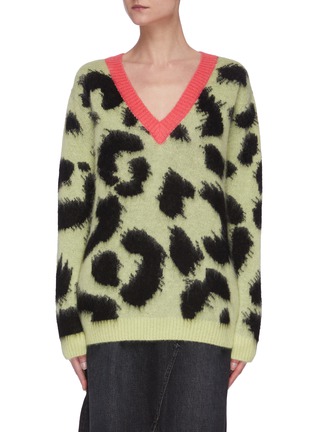 Main View - Click To Enlarge - ÊTRE CÉCILE - Leopard Print V-neck Sweater