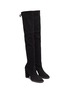 Detail View - Click To Enlarge - STUART WEITZMAN - 'Winslet Pearl' stretch suede thigh high boots