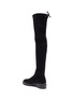  - STUART WEITZMAN - 'Lowland' faux pearl welt embellished thigh high suede boots