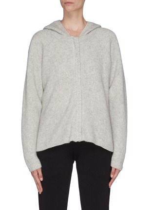 Main View - Click To Enlarge - JAMES PERSE - Cropped zip rib knit hoodie