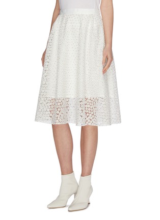 Detail View - Click To Enlarge - JONATHAN LIANG - Sweet alyssum floral embroidered skirt