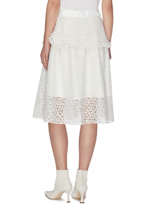 Back View - Click To Enlarge - JONATHAN LIANG - Sweet alyssum floral embroidered skirt