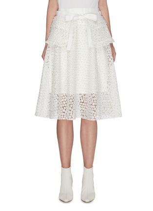 Main View - Click To Enlarge - JONATHAN LIANG - Sweet alyssum floral embroidered skirt