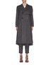 Main View - Click To Enlarge - JONATHAN LIANG - Layered pleated back asymmetric belt waterfall jacket