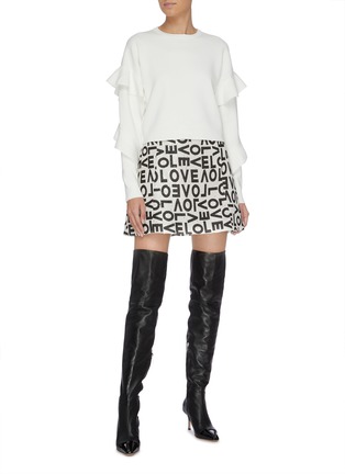 Figure View - Click To Enlarge - ALICE & OLIVIA - 'Nettie' ruffle sleeve sweater