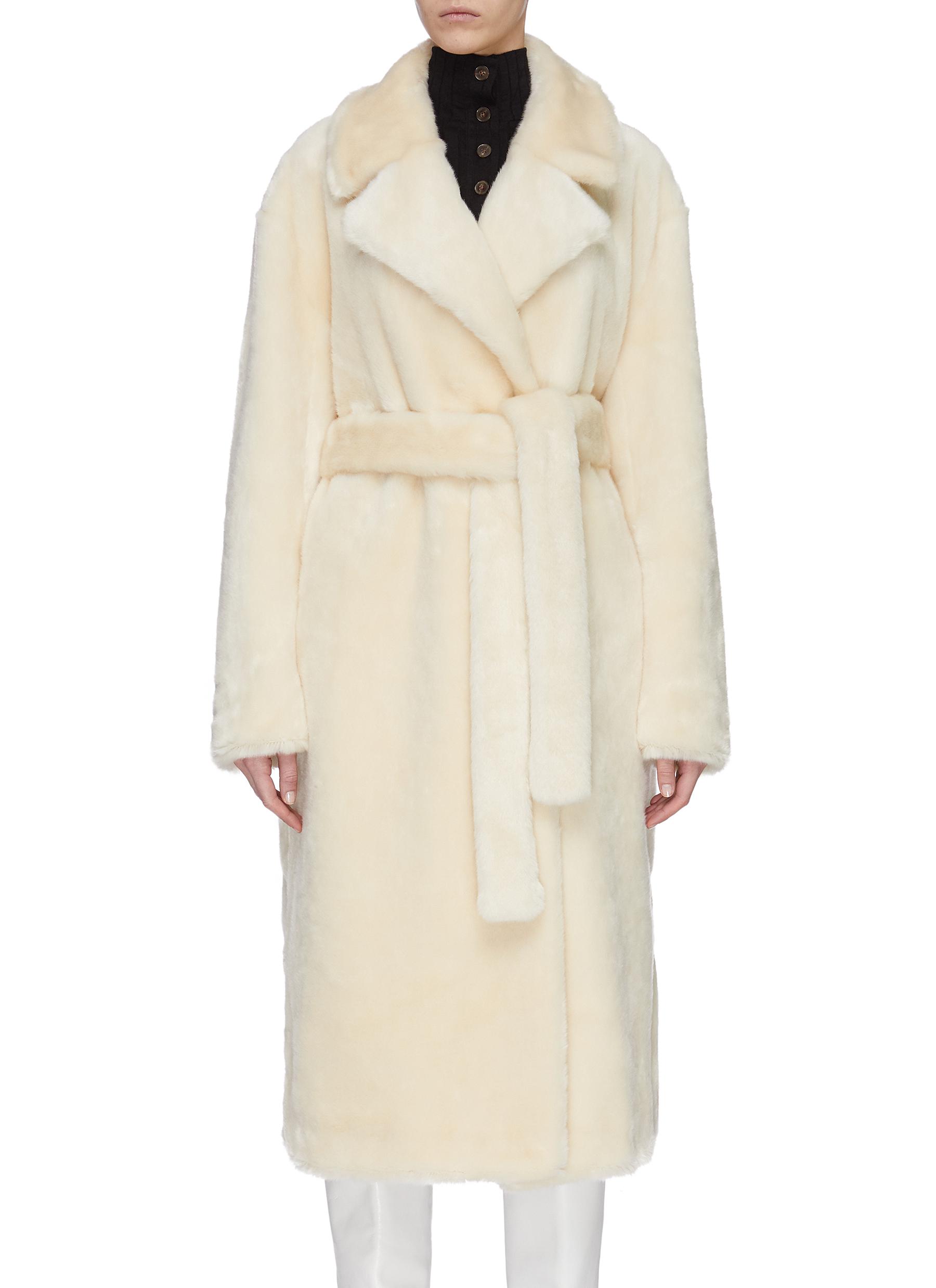 Tibi Luxe Faux Fur Oversized Coat 
