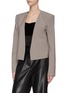 Front View - Click To Enlarge - TIBI - 'Tropical' wool cropped scarf blazer