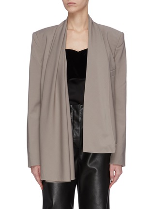 Main View - Click To Enlarge - TIBI - 'Tropical' wool cropped scarf blazer