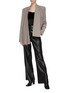 Figure View - Click To Enlarge - TIBI - 'Tropical' wool cropped scarf blazer