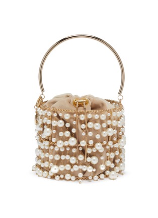 Main View - Click To Enlarge - ROSANTICA - 'Rea' faux pearl cage bucket bag