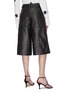 Back View - Click To Enlarge - TIBI - Leather knee length shorts
