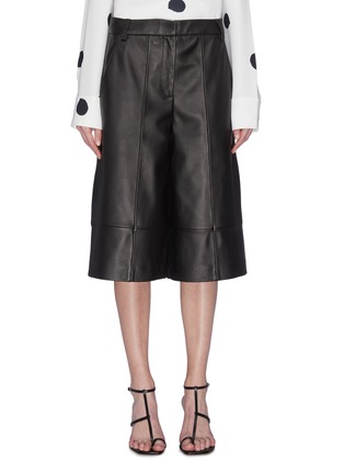 Main View - Click To Enlarge - TIBI - Leather knee length shorts