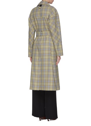 Back View - Click To Enlarge - TIBI - Recycled check trench coat