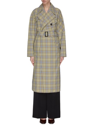 Main View - Click To Enlarge - TIBI - Recycled check trench coat