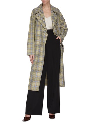 Figure View - Click To Enlarge - TIBI - Recycled check trench coat