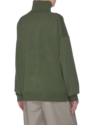 Back View - Click To Enlarge - TIBI - Zip hem cashmere turtleneck sweater