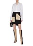 Figure View - Click To Enlarge - TIBI - 'Bond' patchwork stretch knit skirt