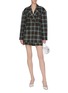 Figure View - Click To Enlarge - TIBI - 'Spencer' plaid sculpted blazer