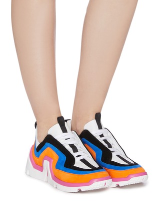 Figure View - Click To Enlarge - PIERRE HARDY - 'Vibe' wavy panel leather sneakers