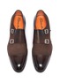 Detail View - Click To Enlarge - SANTONI - 'Carter' double monk strap panelled leather loafers