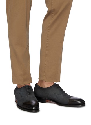 Figure View - Click To Enlarge - SANTONI - 'Carter' panelled leather Oxfords