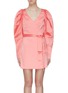 Main View - Click To Enlarge - ROTATE - 'Number 31' belted puff sleeve mini wrap dress