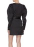 Back View - Click To Enlarge - ROTATE - 'Number 31' belted puff sleeve mini wrap dress