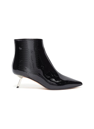 Main View - Click To Enlarge - ALCHIMIA DI BALLIN - 'Libra' cutout triangle patent leather ankle boots