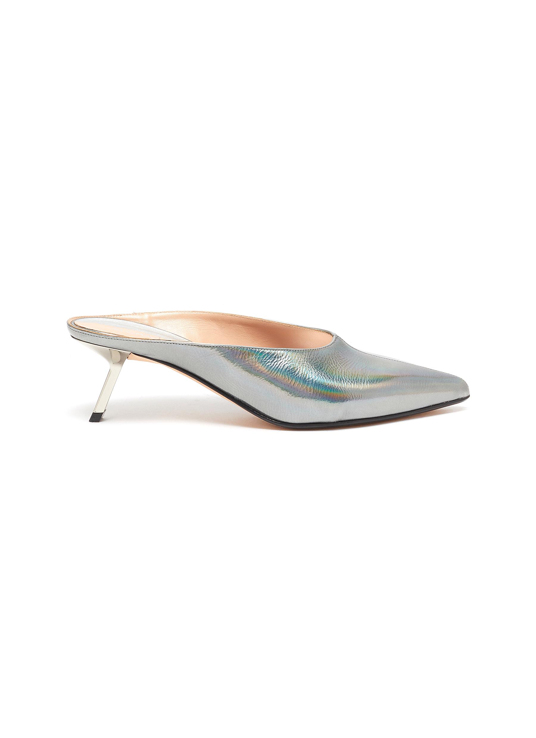 Aster holographic leather mules by Alchimia Di Ballin
