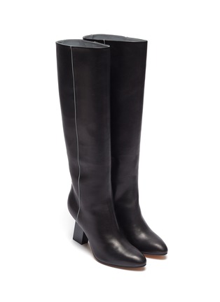 Detail View - Click To Enlarge - ALCHIMIA DI BALLIN - Angular heel thigh high leather boots