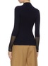 Back View - Click To Enlarge - EQUIL - High neck contrast sheer panel ribbed wool blend sweater