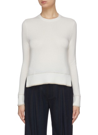 Main View - Click To Enlarge - EQUIL - Crew neck contrast trim cashmere sweater