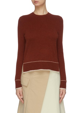 Main View - Click To Enlarge - EQUIL - Contrast seam cashmere sweater