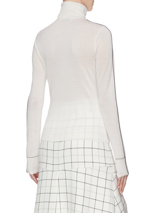 Back View - Click To Enlarge - EQUIL - Stripe outseam silk wool blend turtleneck top