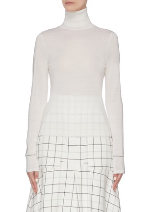 Main View - Click To Enlarge - EQUIL - Stripe outseam silk wool blend turtleneck top