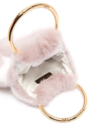 Detail View - Click To Enlarge - SIMONETTA RAVIZZA - 'Furrsac' ring handle star print mink fur bag
