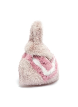 Detail View - Click To Enlarge - SIMONETTA RAVIZZA - 'Furrissima Baby' chevron stripe mink fur sac bag