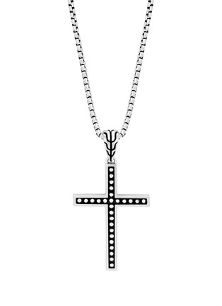 Main View - Click To Enlarge - JOHN HARDY - 'Classic Chain' jawan cross sterling silver pendant necklace
