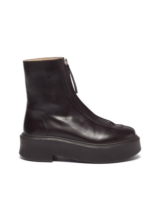 Main View - Click To Enlarge - THE ROW - Zip leather platform boots