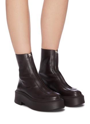 Figure View - Click To Enlarge - THE ROW - Zip leather platform boots
