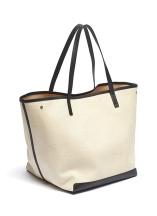Detail View - Click To Enlarge - THE ROW - 'Park XL' contrast trim canvas tote
