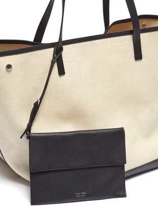 Detail View - Click To Enlarge - THE ROW - 'Park XL' contrast trim canvas tote