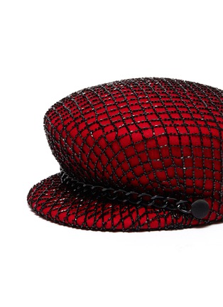 Detail View - Click To Enlarge - EUGENIA KIM - Sabrina' bead mesh wool felt newsboy hat