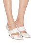 Figure View - Click To Enlarge - MALONE SOULIERS - 'Maite' glass crystal buckle satin pumps