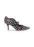 Main View - Click To Enlarge - MALONE SOULIERS - 'Maureen' houndstooth print snakeskin leather strappy pumps